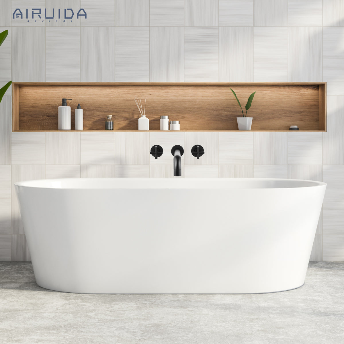 Airuida Wall Mounted Tub Faucet, Wall Mount Tub Filler,Wall Mount Bath