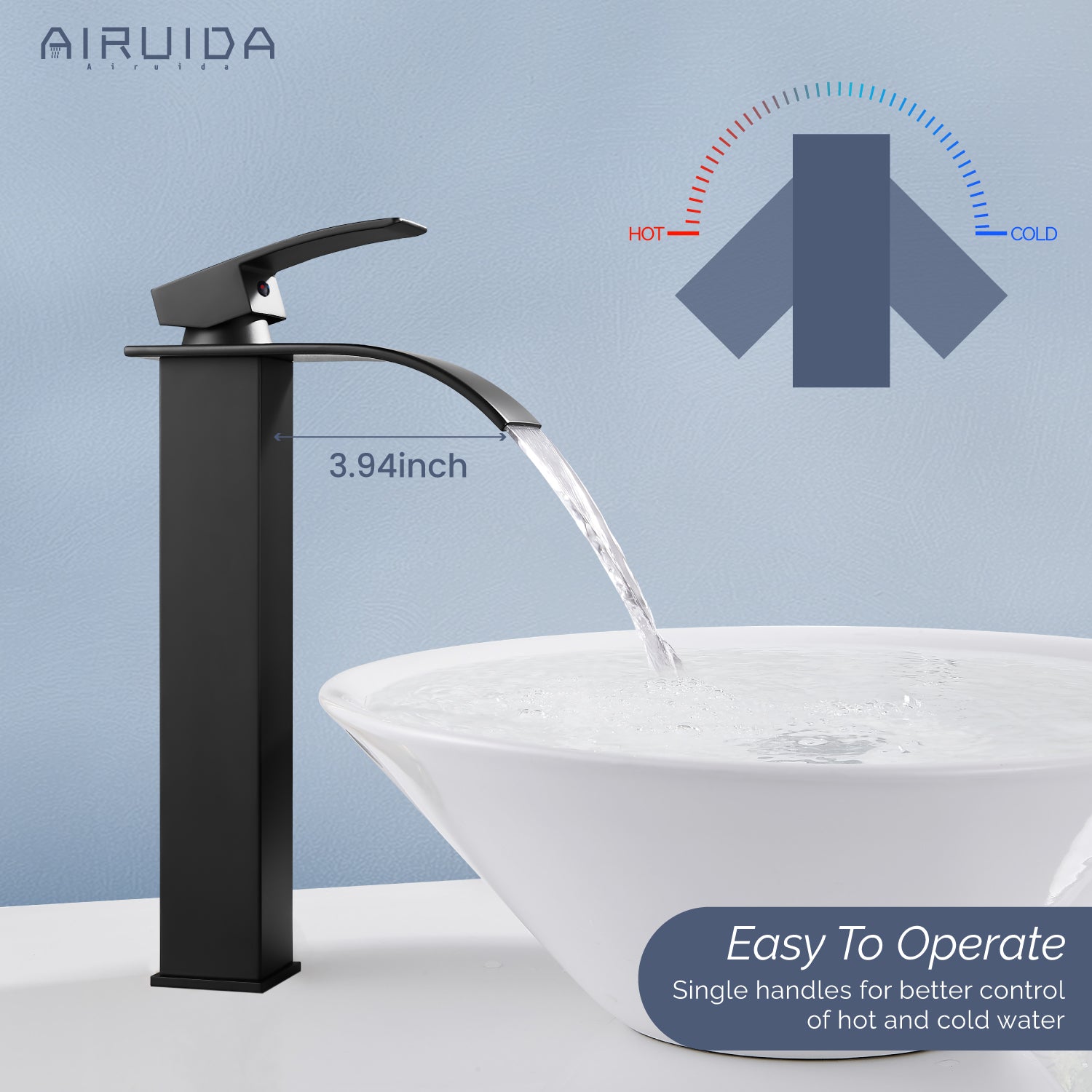 Waterfall offers vessel sink faucet